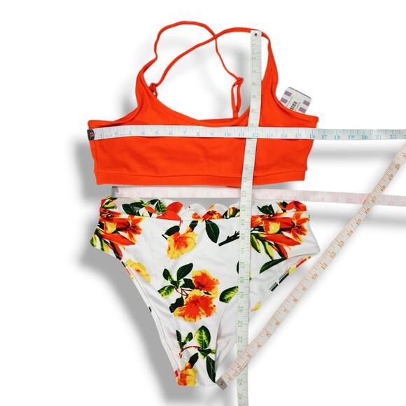 Double Zero Bikini Top L + Cupshe Bottoms L NWT Swim Set Two Piece Boho Vacay - Picture 5 of 5